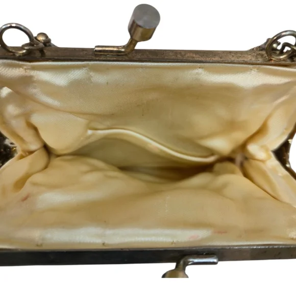 Vintage Late 1950s Hand-Beaded Evening Bag Dense Bugle Beads Made In Hong Kong - Picture 4 of 8